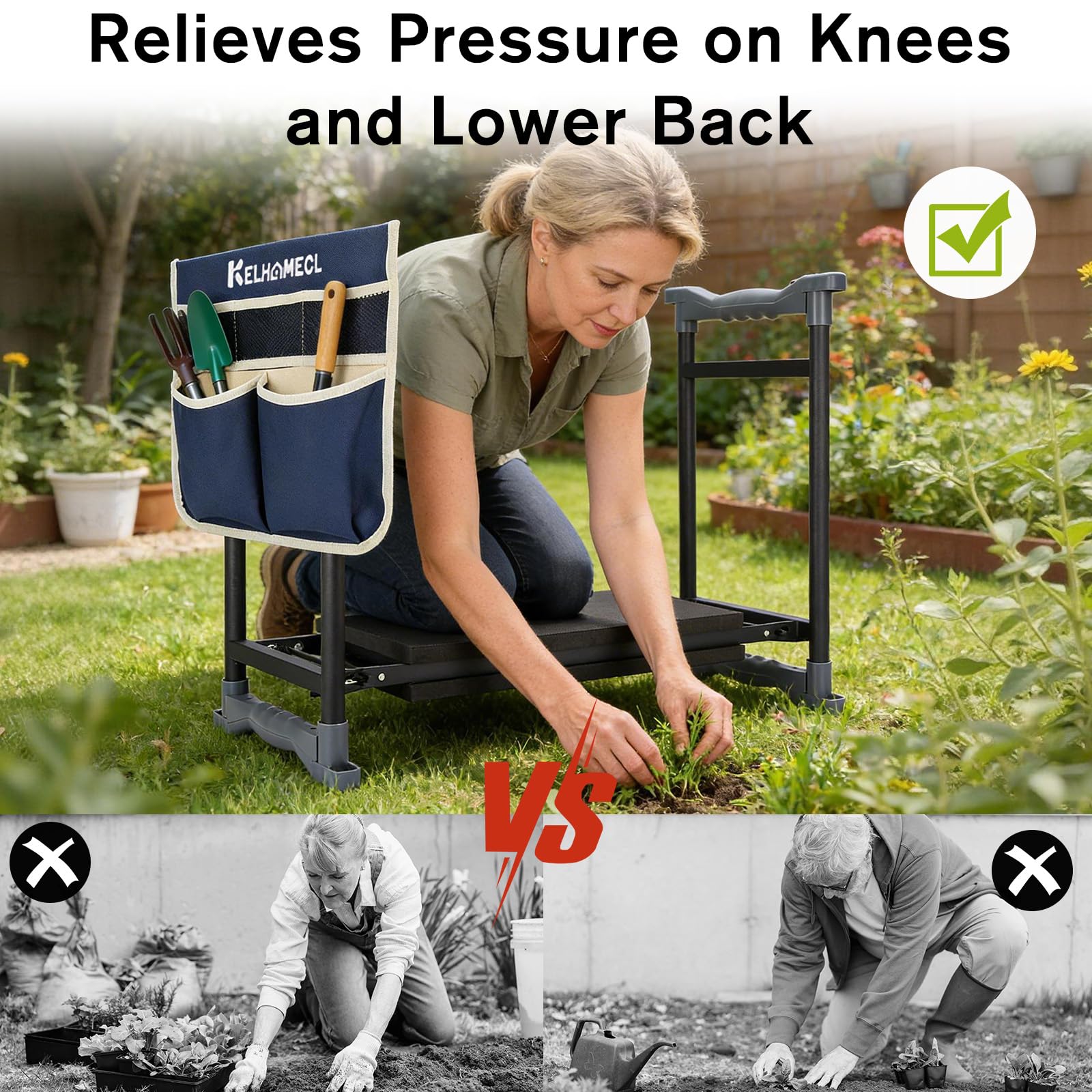 KELHOMECL foldable design enables easy storage and transport.