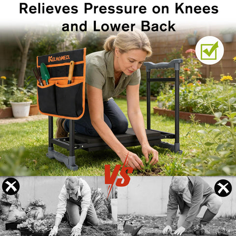 Kelhomecl foldable garden stool is portable and easy to store