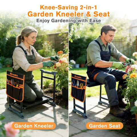 KELHOMECL garden kneeler non-slip feet keep the bench steady on grass and soil