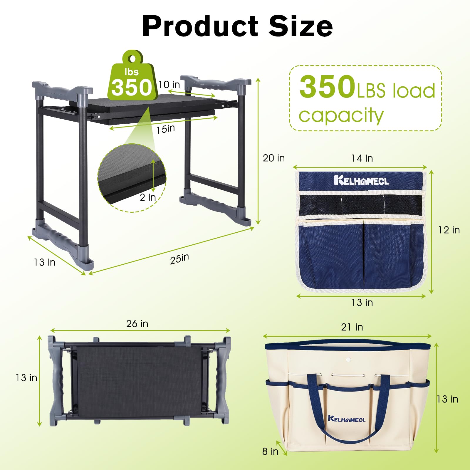 KELHOMECL garden kneeler pad offers extra-wide comfort for kneeling tasks.
