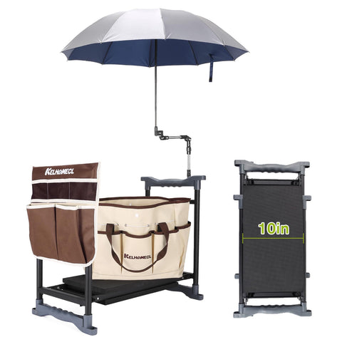 KELHOMECL garden kneeler umbrella setup shade and rain protection