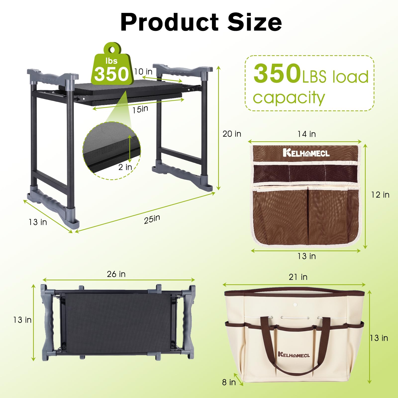 KELHOMECL wide kneeling pad cushions knees during gardening tasks
