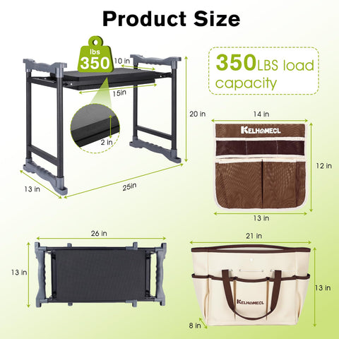 KELHOMECL wide kneeling pad cushions knees during gardening tasks