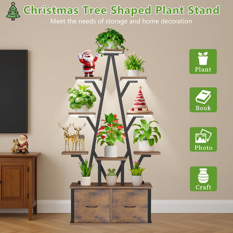 Kelhomecl ten-tier design maximizes vertical space for up to 13 plants.