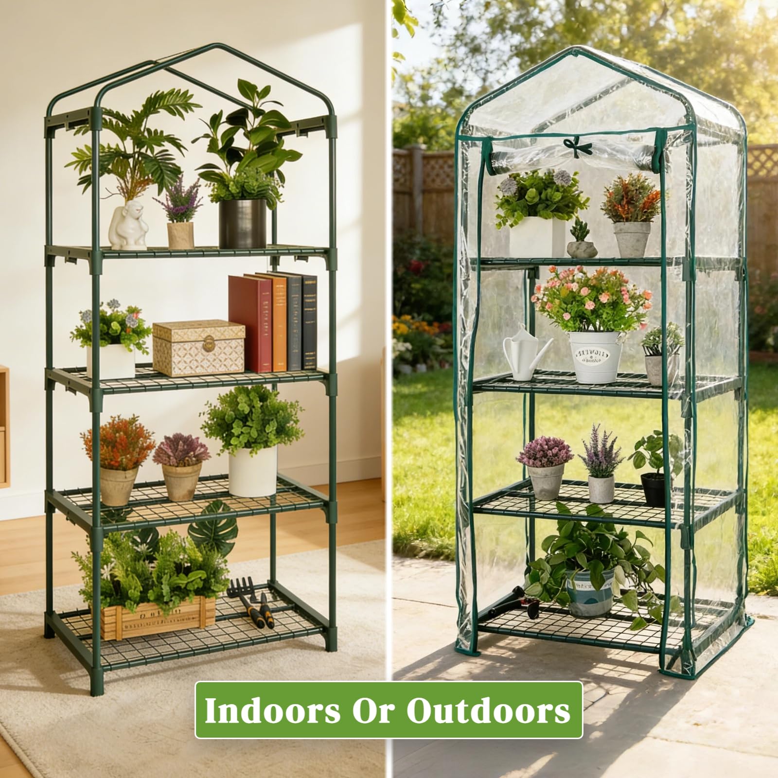 Kelived four-tier shelves maximize small-space growing for herbs and seedlings