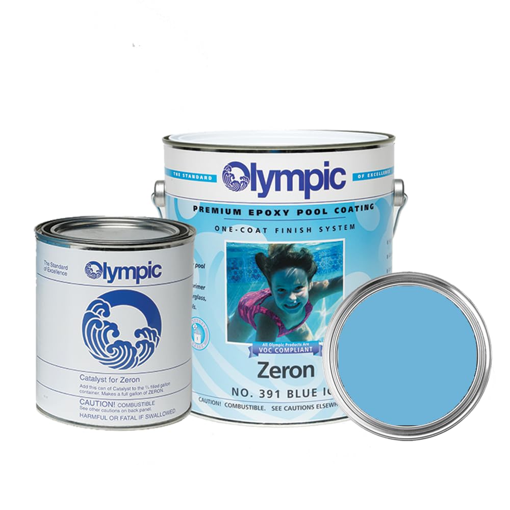 Kelley Technical Coatings Zeron Blue Ice pool paint bottle for a durable epoxy finish