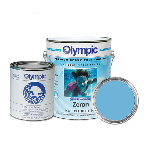 Kelley Technical Coatings Zeron Blue Ice pool paint bottle for a durable epoxy finish