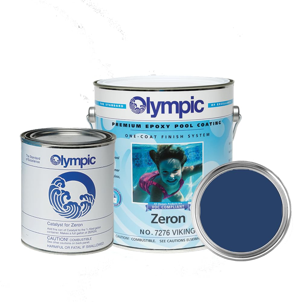 Kelley Technical Coatings Zeron Viking Blue bottle for a durable pool coating.