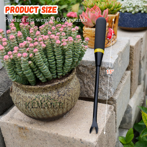 Kemaier 5-tine garden rake: precise tool for leveling soil and debris removal.