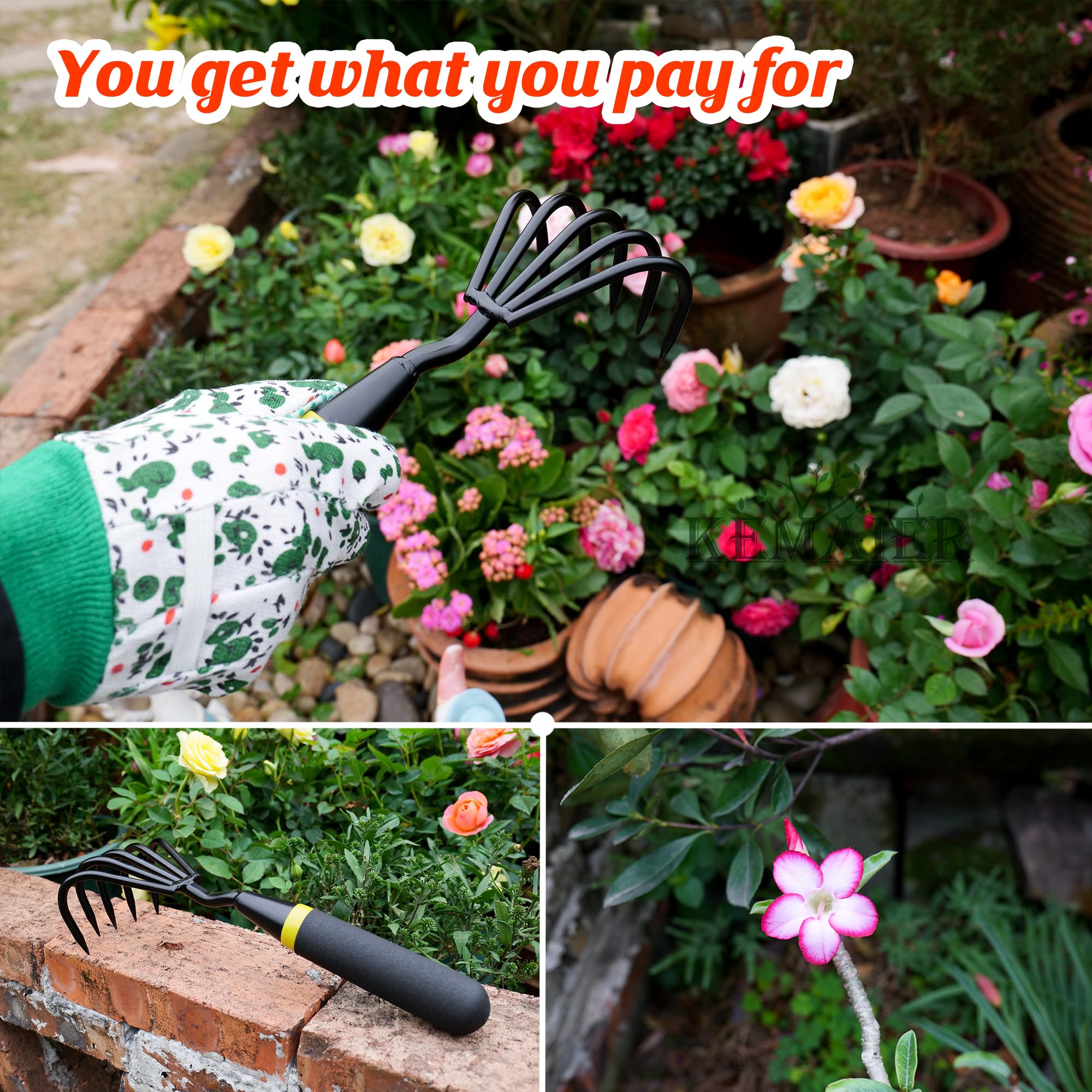 Kemaier stainless steel build: enduring tools designed to withstand tough garden tasks.
