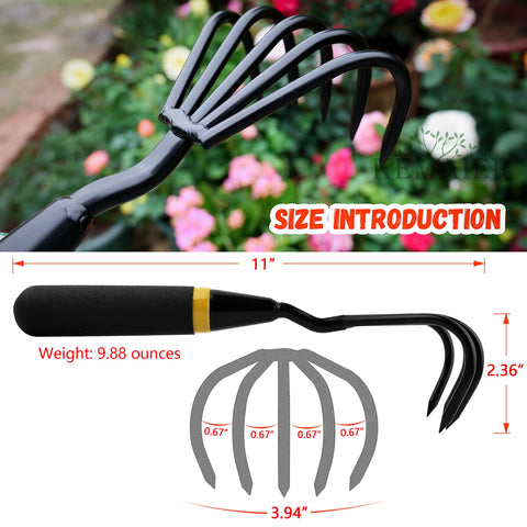 Kemaier hand cultivator full tool with handle shows sturdy full-tang construction