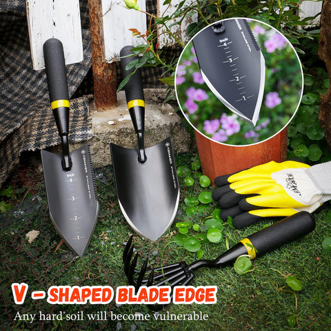 Kemaier hand trowel with ergonomic handle, comfortable grip for precise planting.