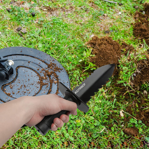 Kemaier multi-use tool suited for metal detection, digging, loosening soil, and planting.