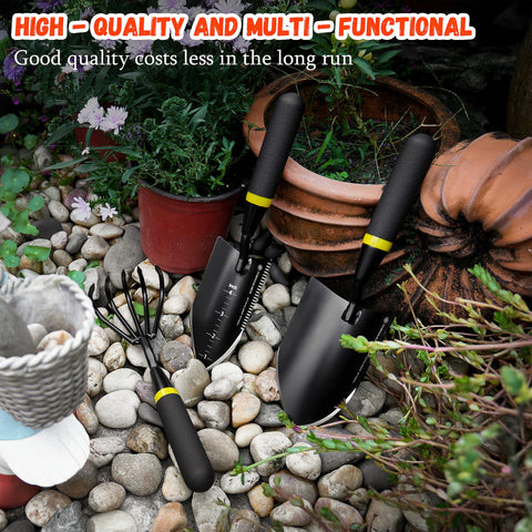 Kemaier garden tools stored in a sturdy toolbox for easy access.