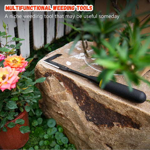 Kemaier weeding tool delivers efficient crevice cleaning for sidewalks and patios.