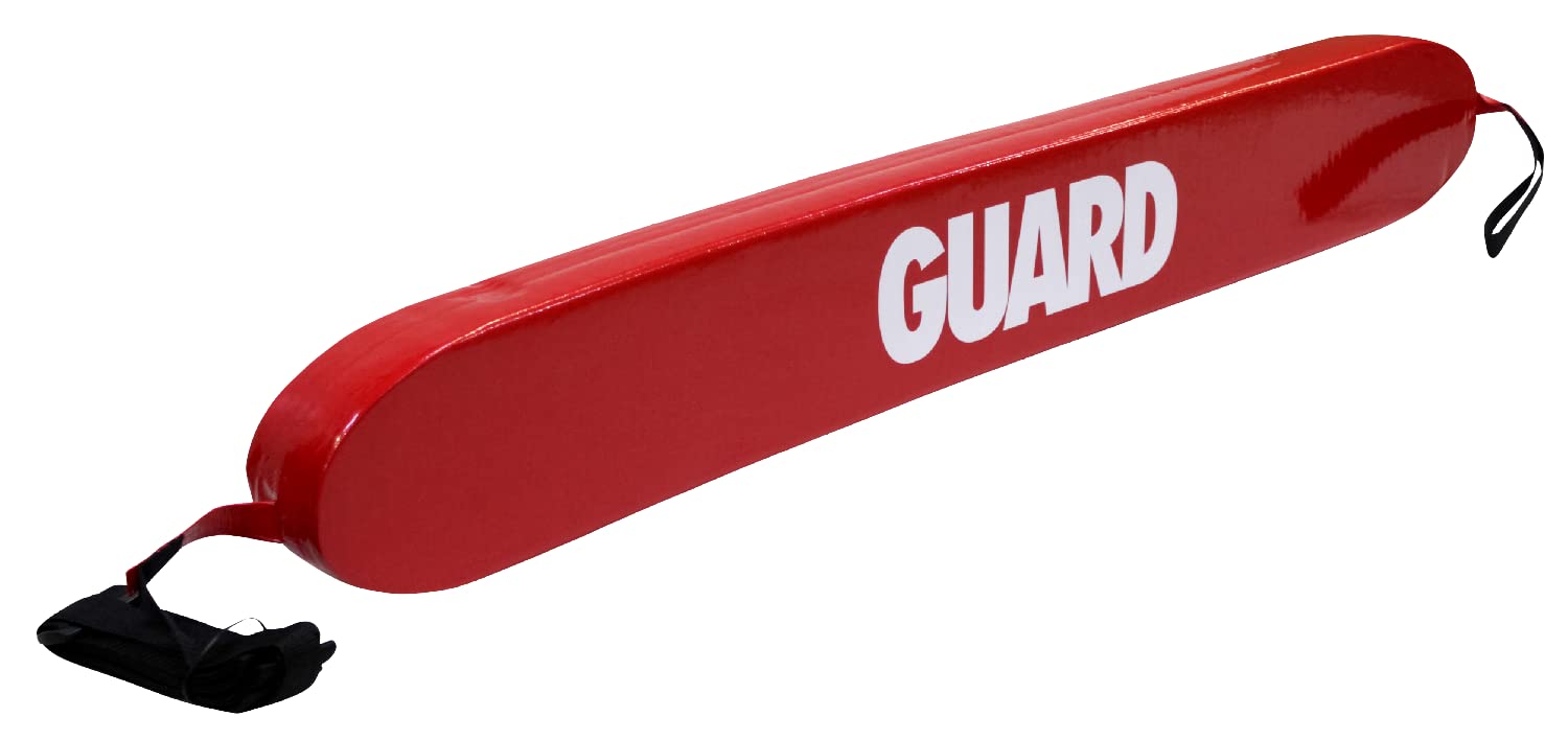 Kemp USA lifeguard rescue tube in red with white Guard logo for quick visibility.