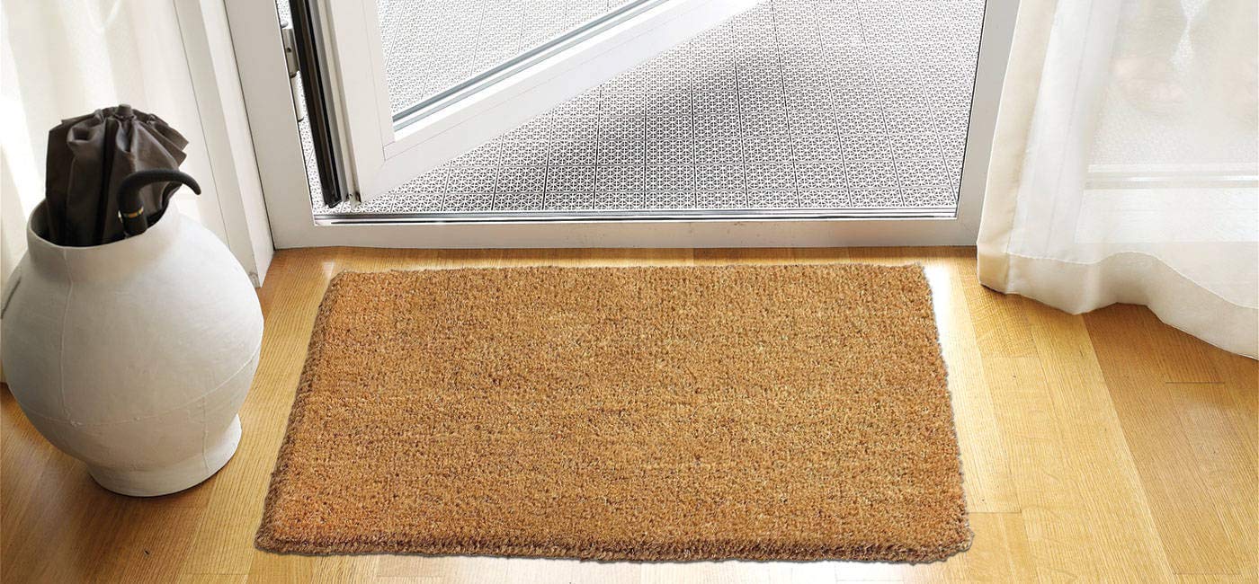 Kempf coir mat interior woven fibers trap dirt without rubber backing