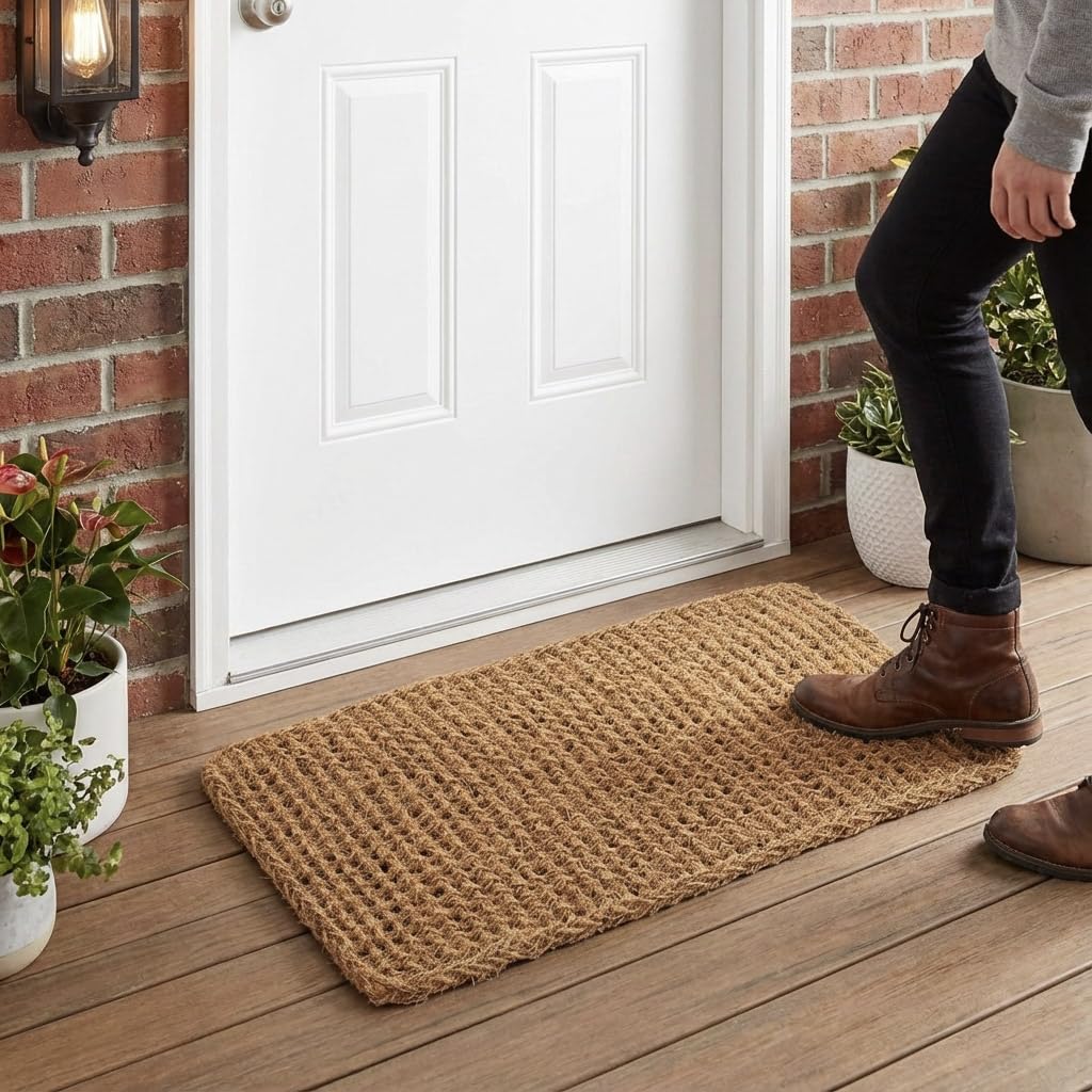 Kempf Dragon Weave doormat front view showing dense scraping for mud removal
