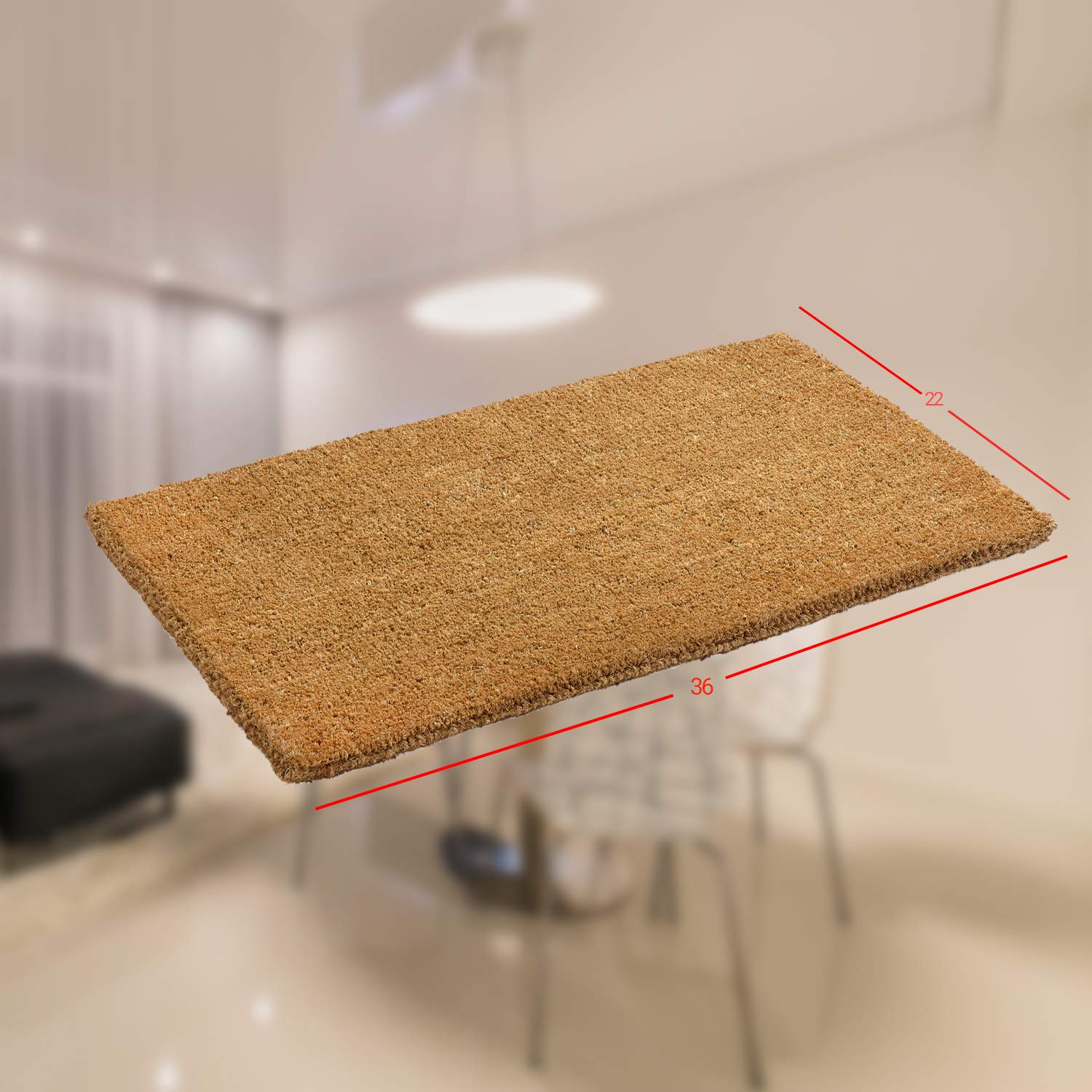 Kempf Natural brown coir texture: rustic aesthetic complements porch and foyer.
