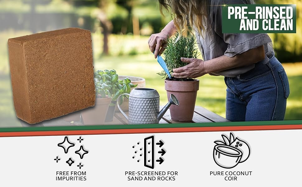 Kempf Organic Coco Coir Brick pre-rinsed clean for pure, odor-free use.