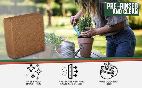 Kempf Organic Coco Coir Brick pre-rinsed clean for pure, odor-free use.