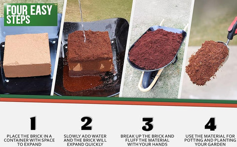 Kempf Organic Coco Coir Brick water-retention-test showing moisture support for healthy roots.