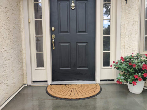 Kempf Sunburst Half Round Doormat handles high traffic at entryways
