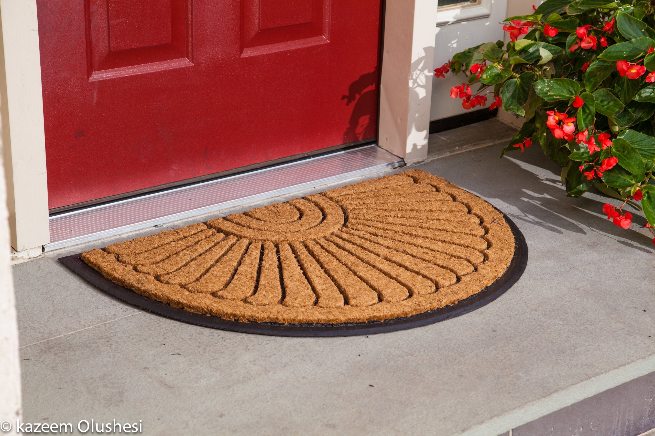 Kempf Sunburst Half Round Doormat fits standard 18 by 30 inch doors