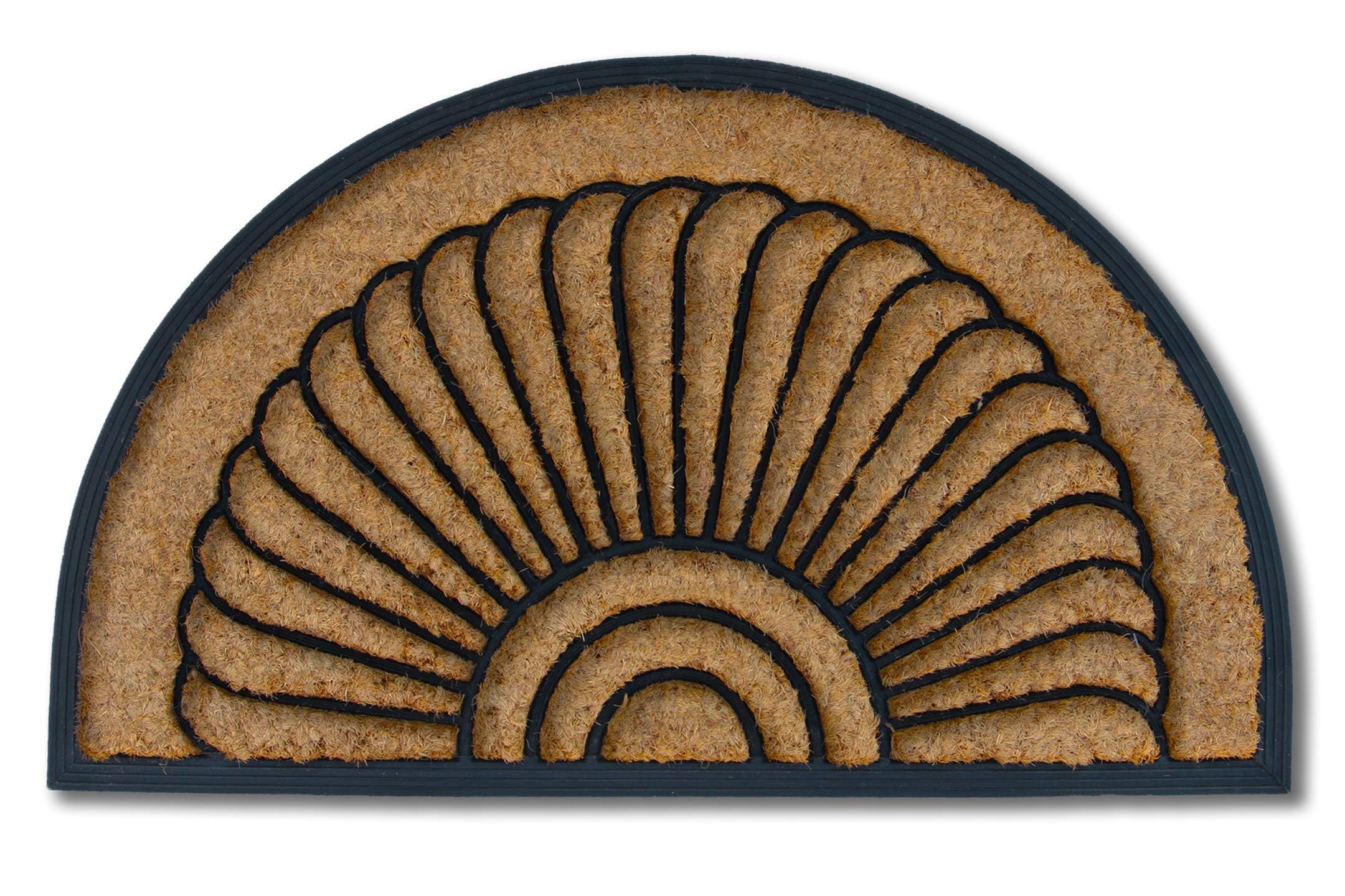 Kempf Sunburst Half Round Doormat with non slip rubber backing for stability