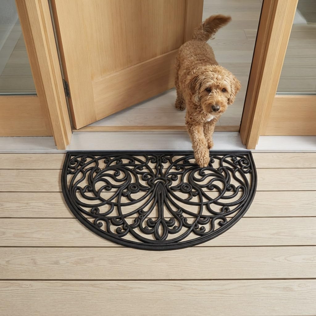 Kempf weatherproof doormat cleans easily with a garden hose.