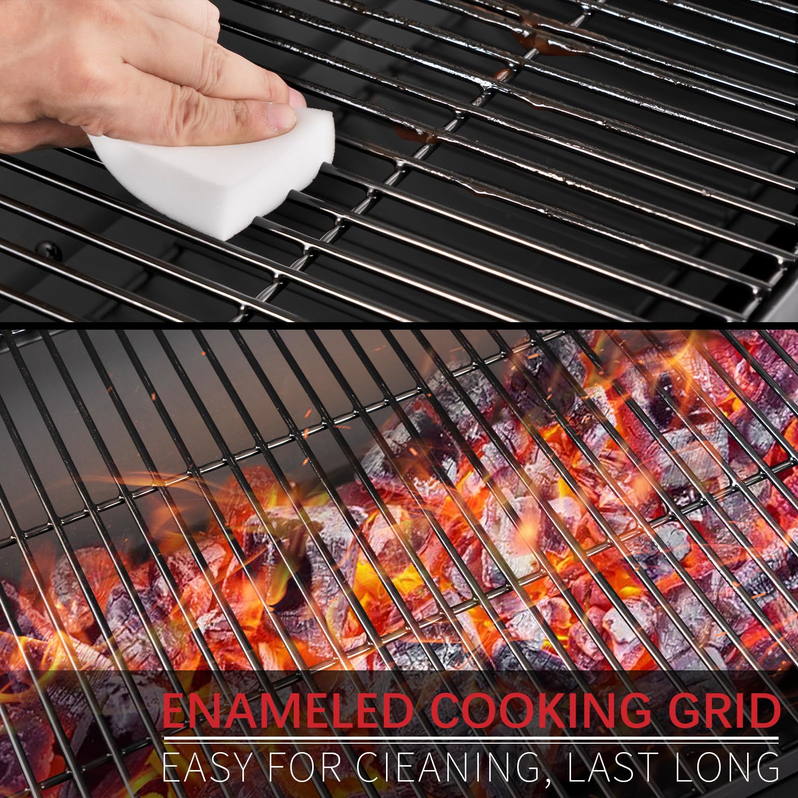 Kendane Barrel Charcoal Grill bottom shelf stores charcoal and tools neatly.