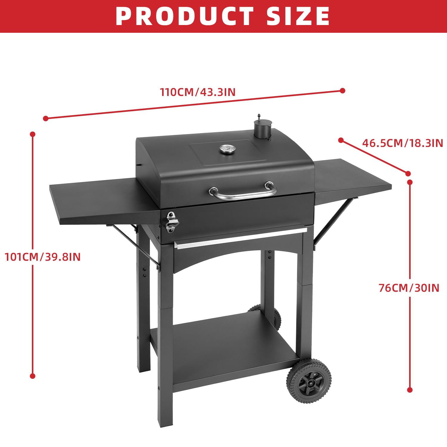 Kendane Charcoal Grill temperature gauge for monitoring cooking heat