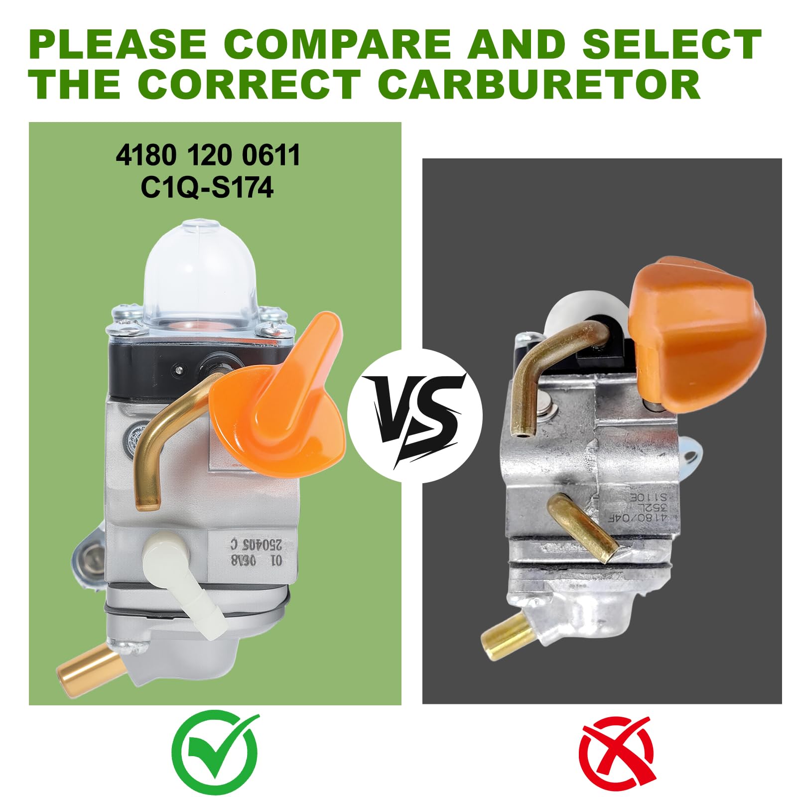 Kendwin FS90R carburetor side detail for precise alignment with STIHL trimmers.