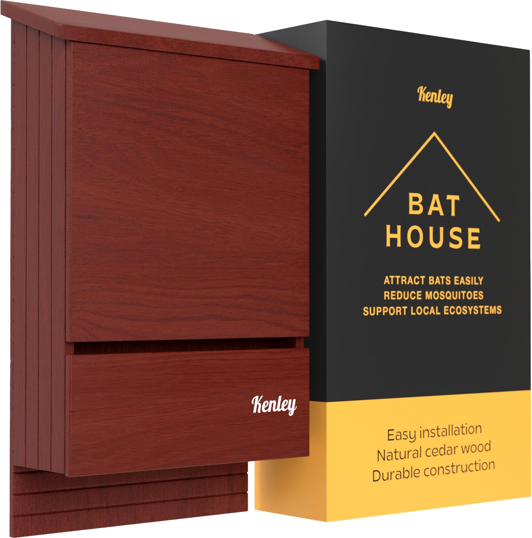 Kenley Bat House dual chamber cedar provides ample roosting space for local bats.