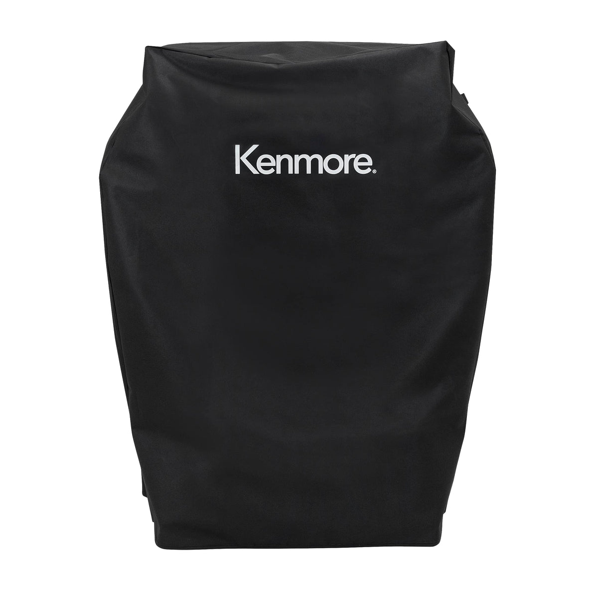 Kenmore 33-inch grill cover in heavy-duty polyester protects a gas grill from rain and sun.