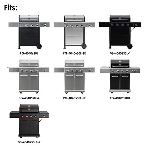 Kenmore 56-inch grill cover side view with straps keeps the cover securely in place.