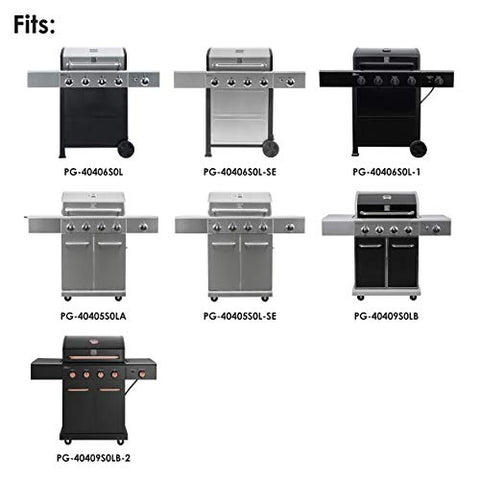 Kenmore 56-inch grill cover side view with straps keeps the cover securely in place.