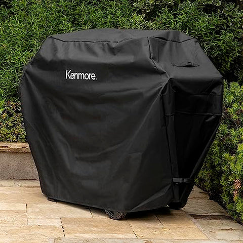 Kenmore 56-inch grill cover vent slots facilitate airflow to prevent moisture buildup.
