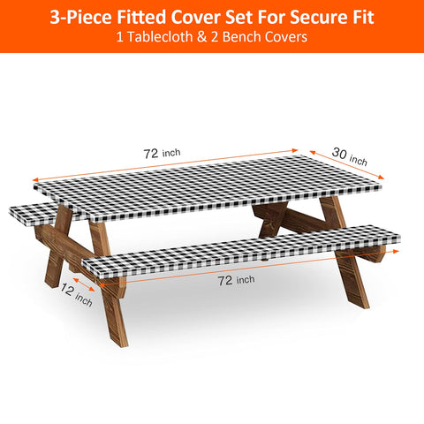 KENOBEE bench seat cover secures a 12x72 bench with elastic edges for a snug fit.