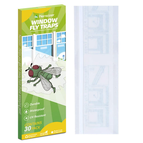 Kensizer 50-pack window fly traps with clear design for seamless light transmission.