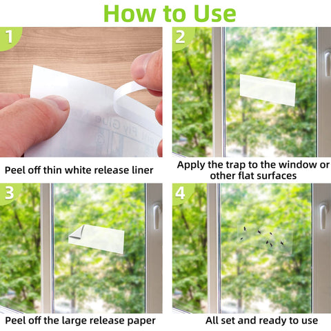 Kensizer window fly traps in kitchen window illustrating easy setup.