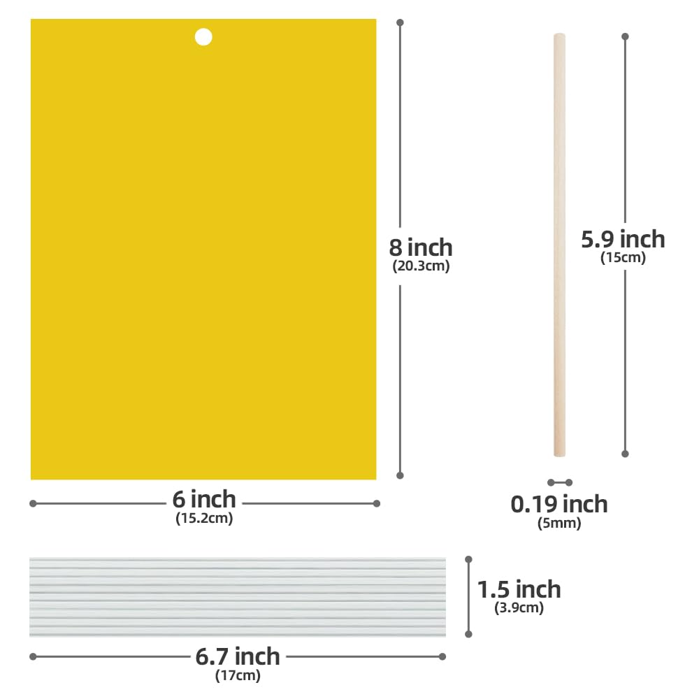 Kensizer wooden sticks for traps demonstrates easy mounting on small potted plants.