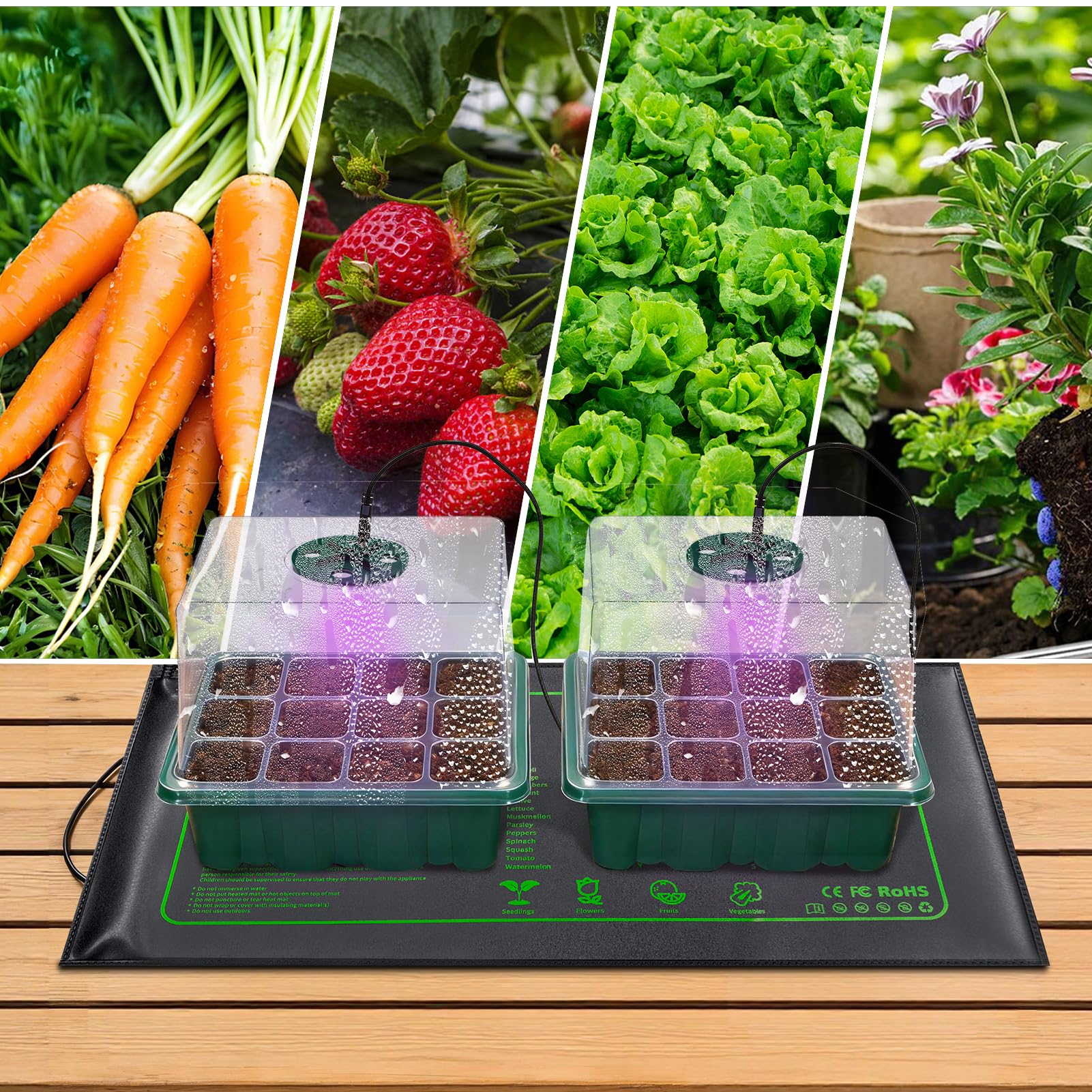 KEOHOLI indoor seed starting station fits on a windowsill or desk