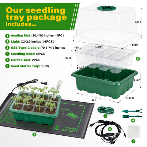 KEOHOLI LED panel tray close-up showing integrated lighting and seed cells