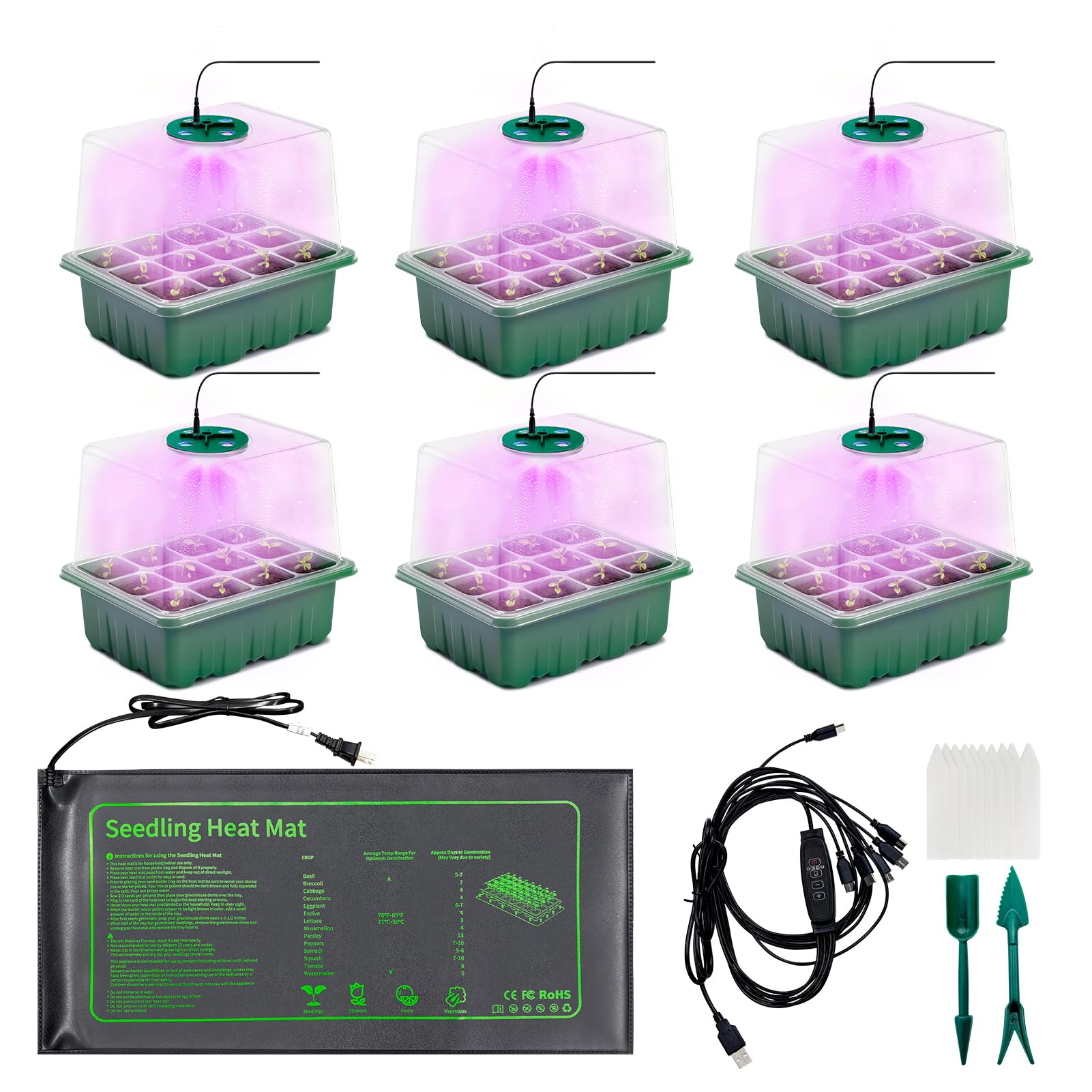 KEOHOLI seed starter kit with LED trays boosts seedling growth in small spaces