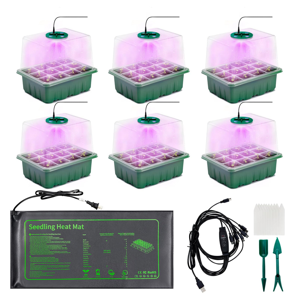 KEOHOLI seed starter kit with LED trays boosts seedling growth in small spaces