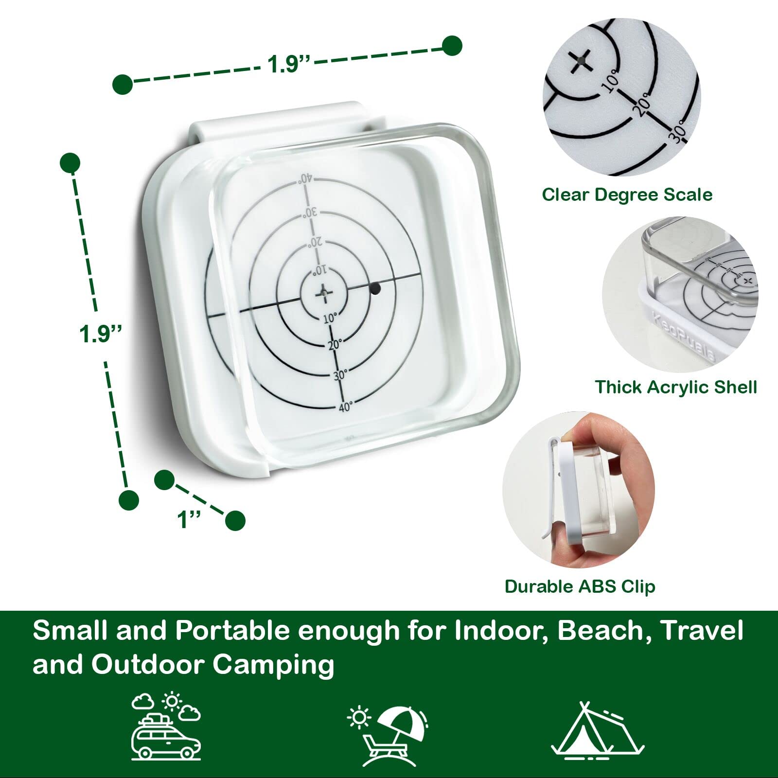 KeoPuals Solar Angle Guide back-clip secures attachment on various panels.