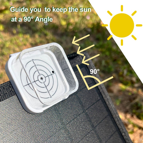 Shadow-centering adjustment promotes efficient tilt setup for optimal sun exposure.