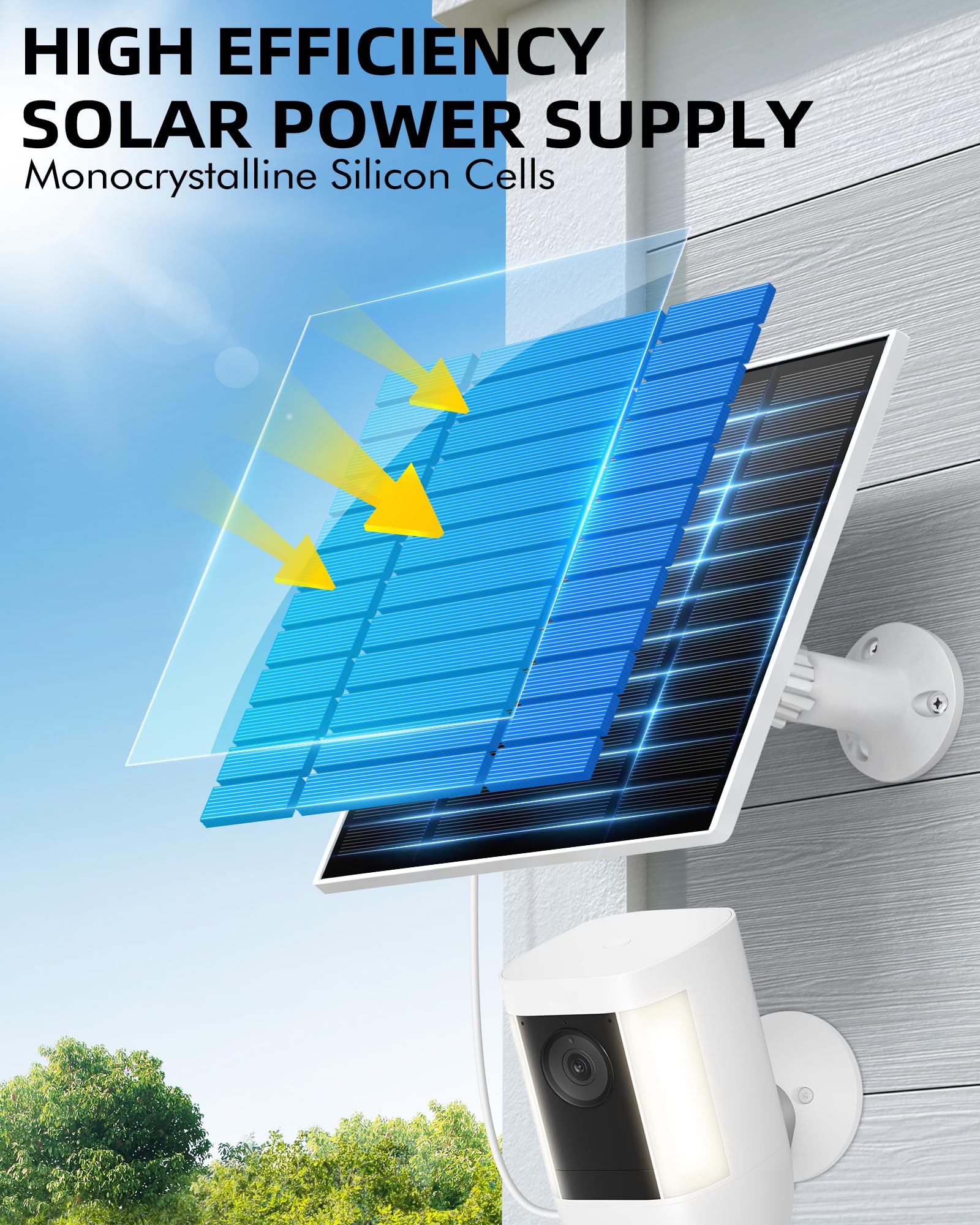 KEPEAK solar panel barrel plug adapter detail improves Ring compatibility.