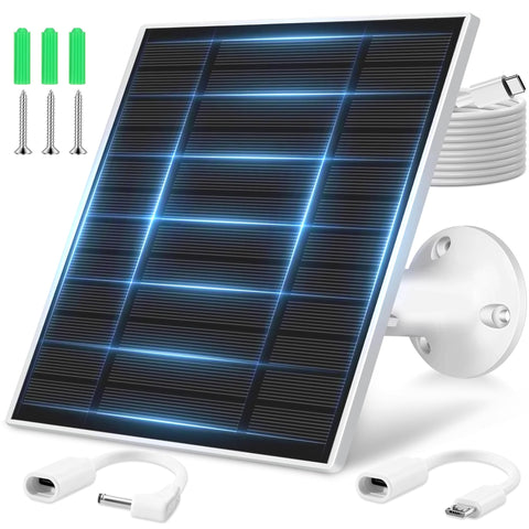 KEPEAK solar panel for Ring camera, front view, compact outdoor charging solution.